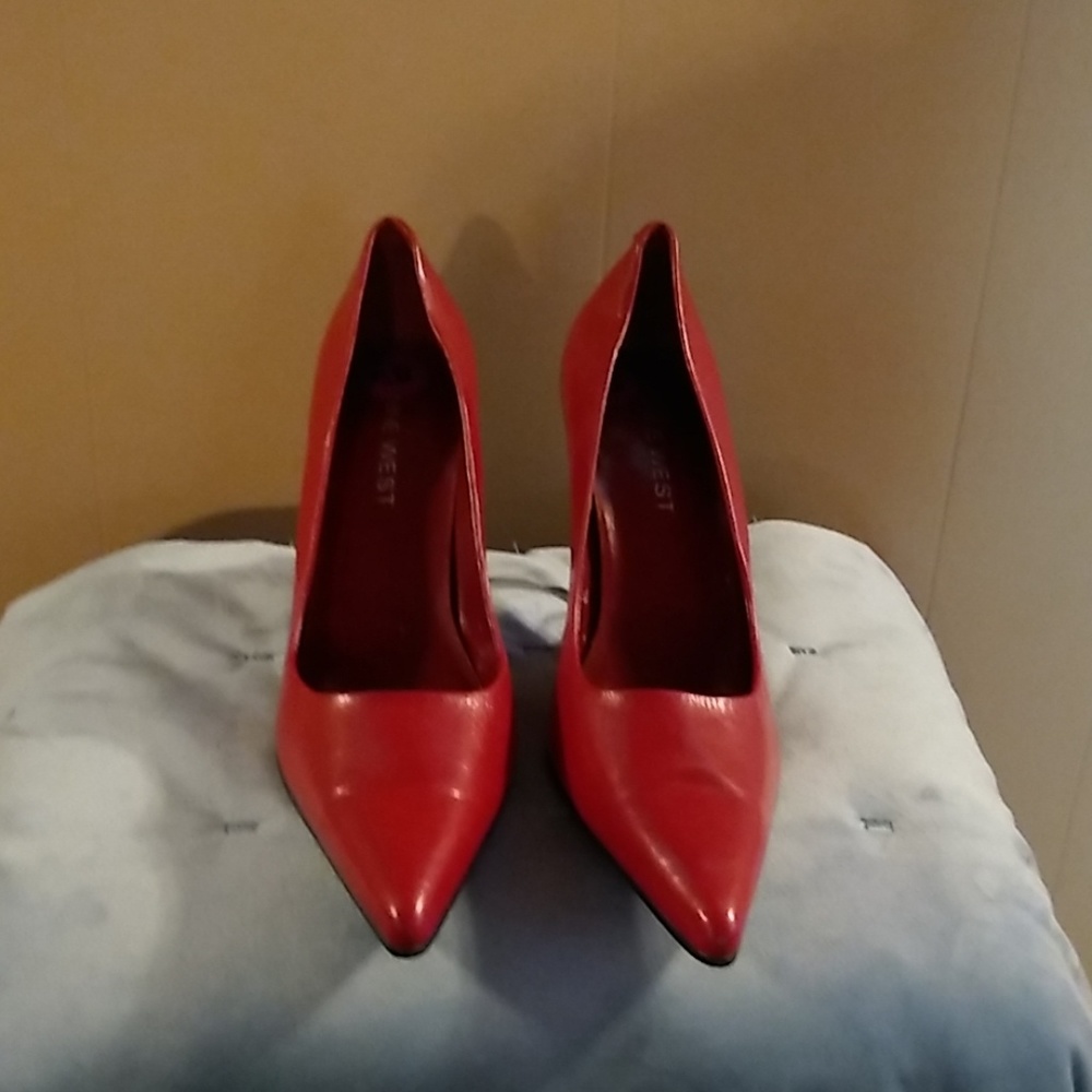 Nine West Red Leather Heels